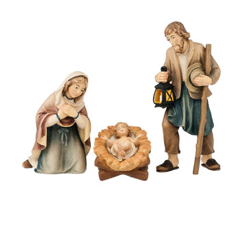 Tiroler Bauernkrippe - Krippenfiguren Aus Holz - Holzschnitzereien Gröden