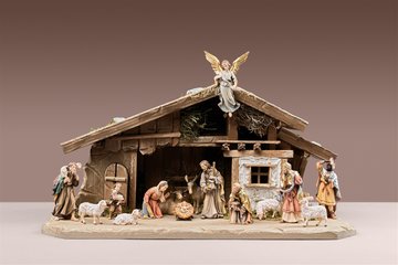 Capanna Illuminata per Presepe con Natività da 9 cm set da 8 pezzi