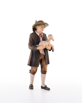 Hirt mit Lamm LE10101-09 (12 cm, lasiert)