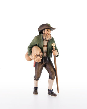 Hirt mit Mehlsack LE10101-11 (12 cm, lasiert)