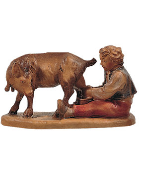 Bub mit Ziege (melkend) LE10700-39 (12 cm, lasiert)
