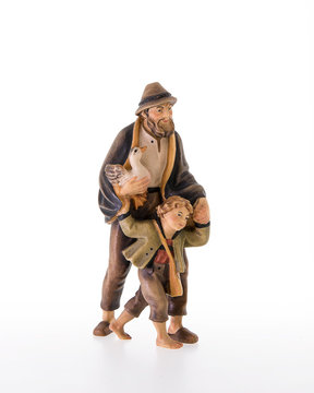 Vater mit Sohn Lass mit a mitgehn LE10701-87 (10 cm, lasiert)