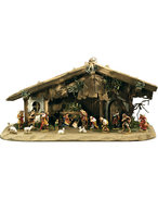 Large range of Nativities - carved in wood made by the artists of Val ...