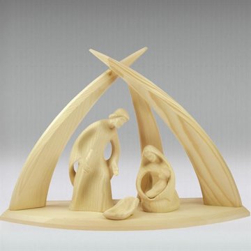 Leonardo Hl.Familie + Stall mit Stern 1472 (13 cm, natur)