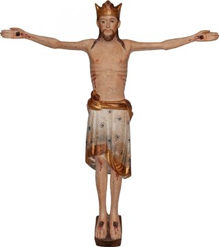 Christ König romanisch, Corpus SA3126 (25 cm, antik)