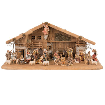 Nativity set Ulrich, Ulrich nativity, Ulrich figures, wooden figures carved  in Val Gardena