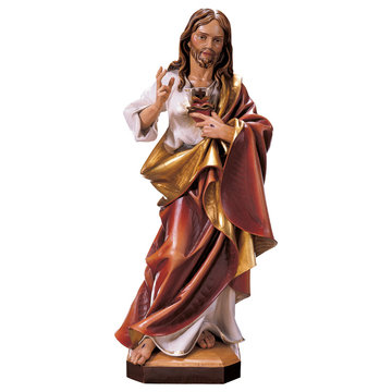 Sacred Heart of Jesus Woodcarving, nativity and chess set in wood - Italy -  Val Gardena - Demetz Patrick